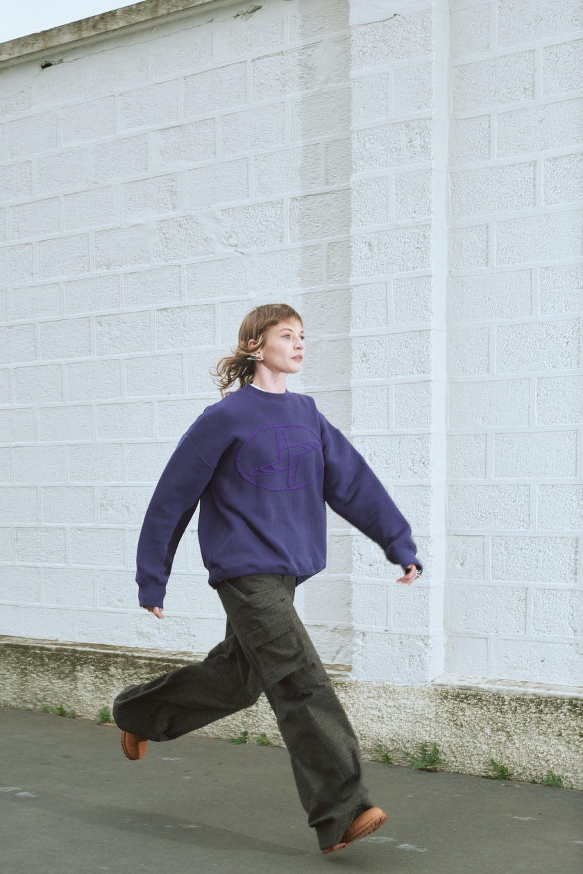 Purple Knitted Logo Sweatshirt