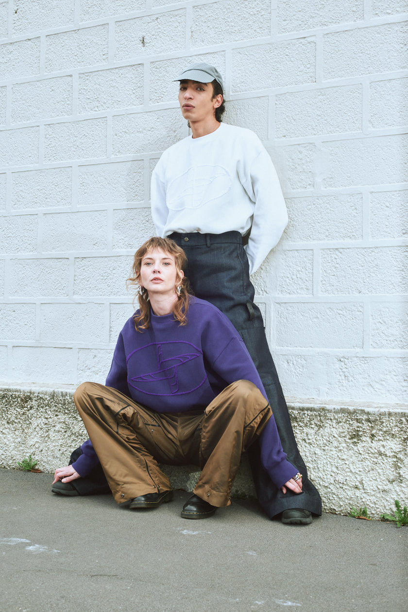 Purple Knitted Logo Sweatshirt